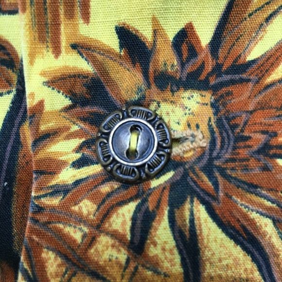 Vintage Fashions of Hawaii 1950s 1960s authentic yellow Hawaiian shirt medium - Picture 12 of 16